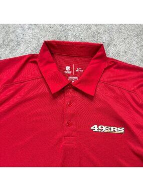 San Francisco 49ers Nike Polo Shirt Men M Red Performance DRI-FIT